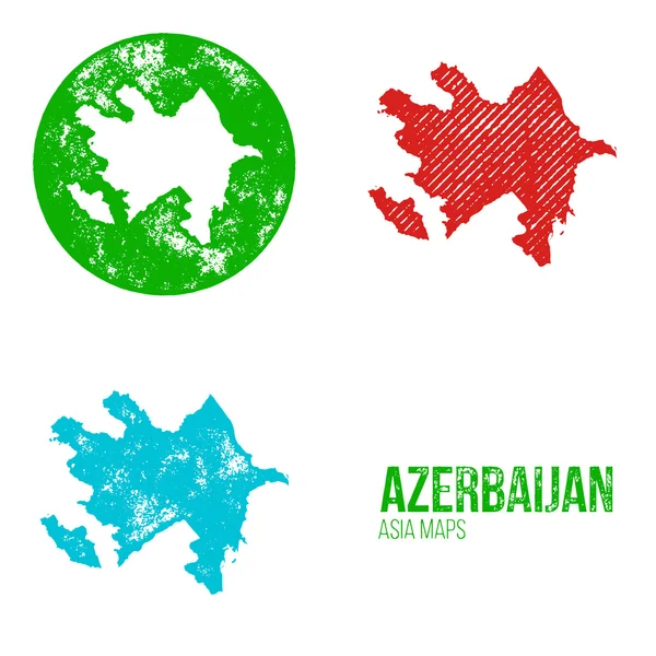 アゼルバイジャン グランジ レトロ マップ - アジア — ストックベクタ
