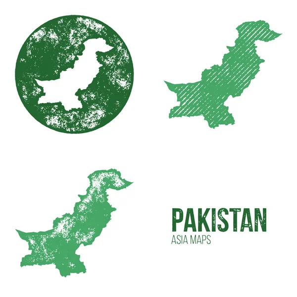 Pakistan Grunge Retro Maps - Asia — Vettoriale Stock