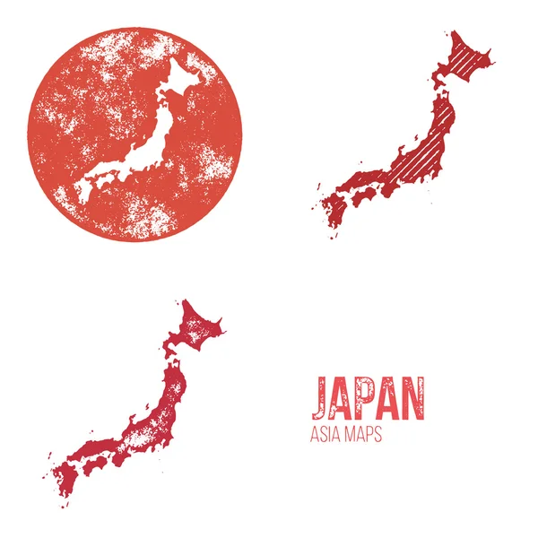 Japonya Grunge Retro Haritalar - Asya