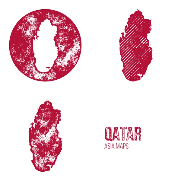 Qatar Grunge Retro Maps - Asia — Archivo Imágenes Vectoriales