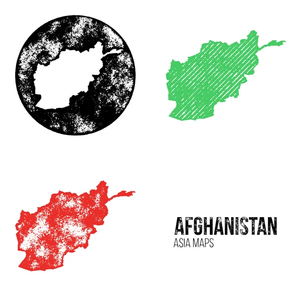 アフガニスタン グランジ レトロ マップ - アジア — ストックベクタ