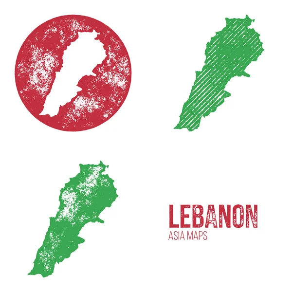 Libanon grunge retro Maps-Asie — Stockový vektor