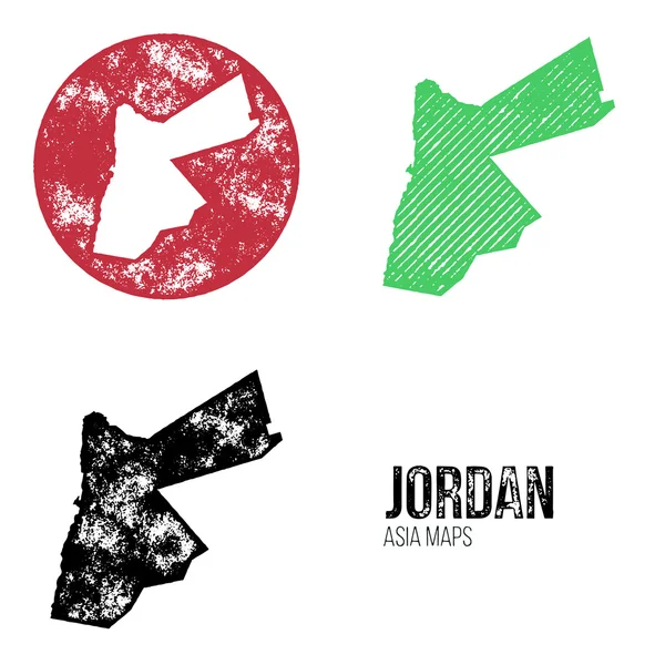 Jordan grunge retro kaarten-Azië Stockillustratie