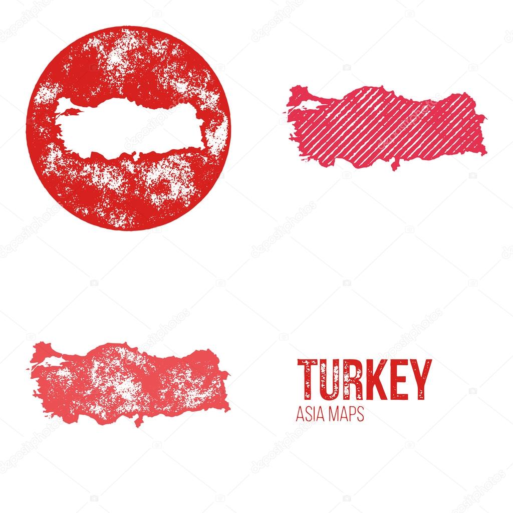 Turkey Grunge Retro Maps - Asia