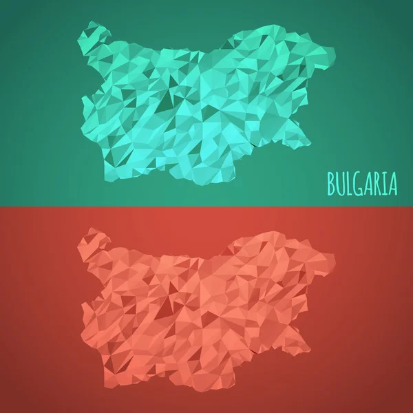 Mapa de Low Poly Bulgaria con colores nacionales — Archivo Imágenes Vectoriales