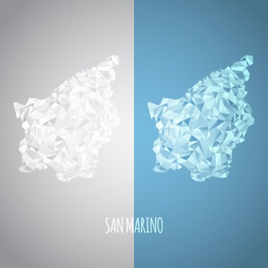 Ulusal renkleri ile düşük Poli san marino Haritası