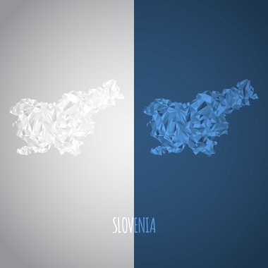 Ulusal renkleri ile düşük Poli Slovenya harita