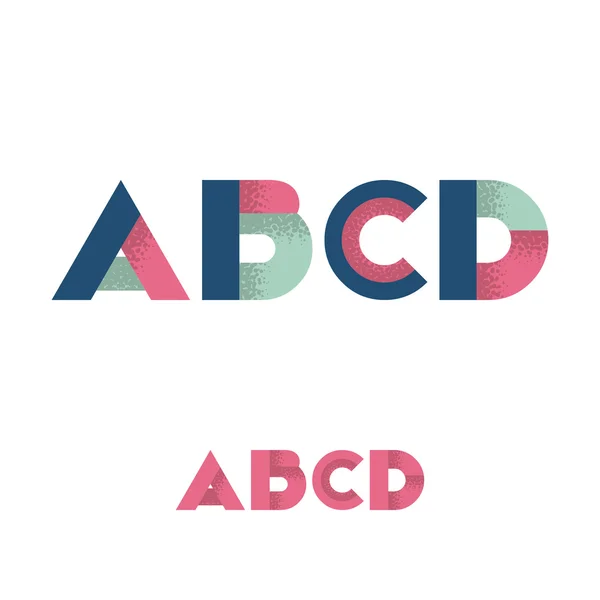 A B C D Modern Flat Alphabet with Noise Shadow — Stock Vector