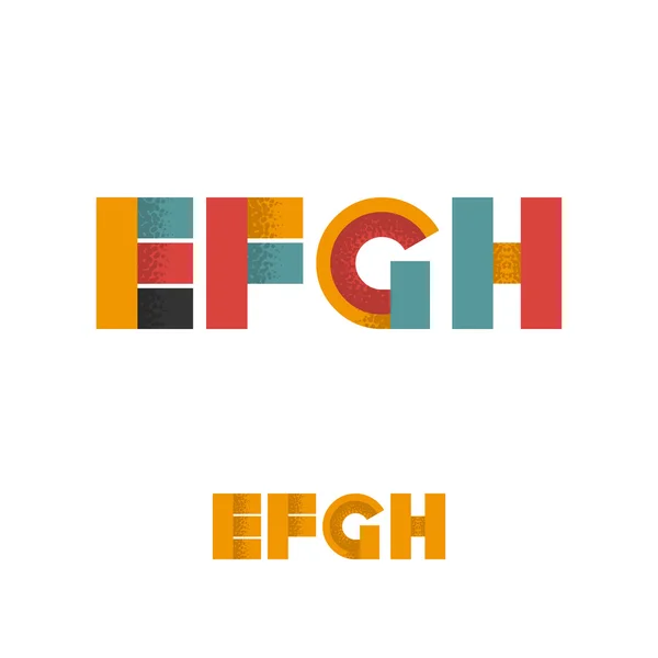 E F G H Alphabet plat moderne avec ombre sonore — Image vectorielle