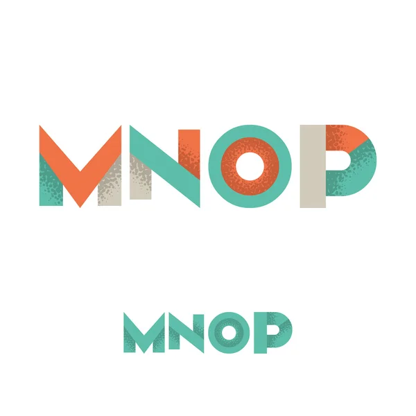 M N O P ตัวอักษรแบนสมัยใหม่ที่มีเงาเสียงรบกวน — ภาพเวกเตอร์สต็อก