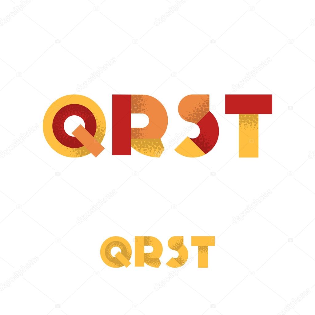 Q R S T Modern Flat Alphabet with Noise Shadow