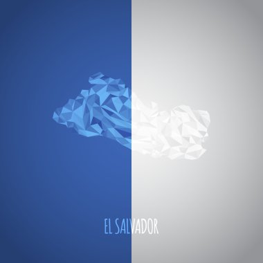 Ulusal renkleri ile düşük Poli el salvador Haritası