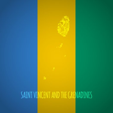 Ulusal colo ile düşük Poli saint vincent ve Grenadinler harita