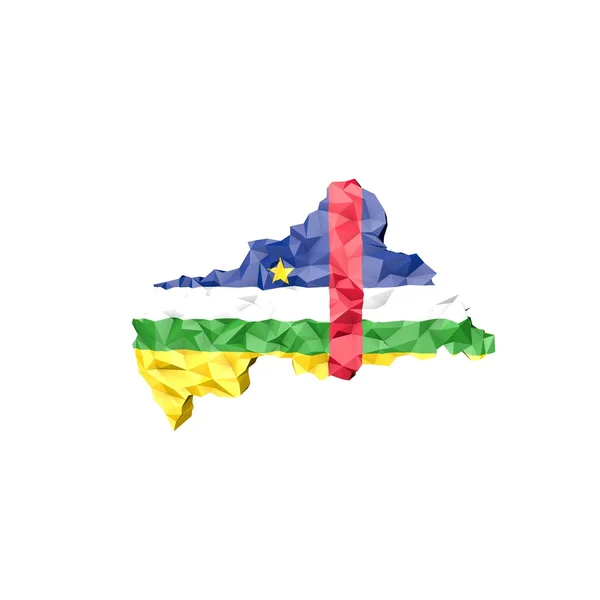 Mappa della Repubblica Centrafricana con Bandiera Nazionale — Foto Stock