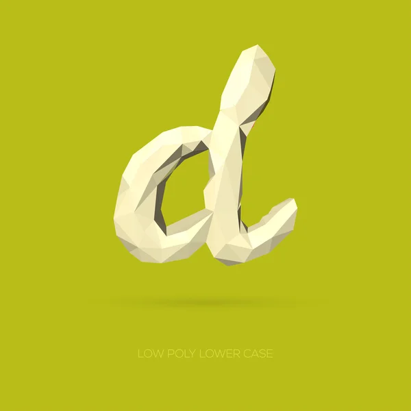 Laag Poly kleine letters alfabet Letter d — Stockvector