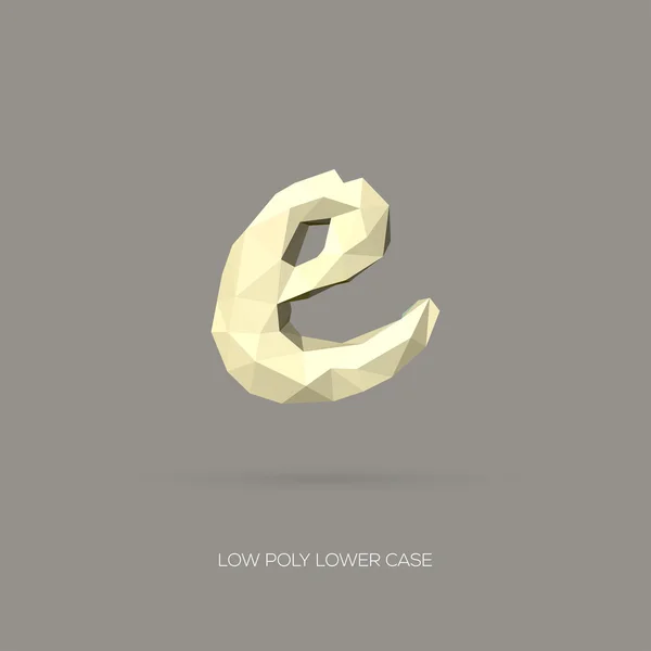 Low Poly Lower Case Alphabet Letter e — Stock Vector