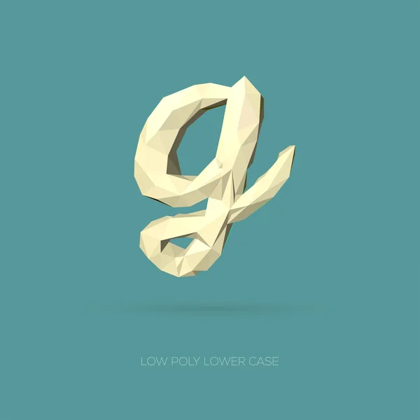 Low Poly Lower Case Alphabet Letter g — Stock Vector