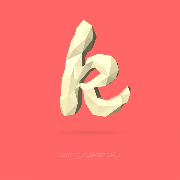 Low Poly Kleinbuchstaben Buchstabe k — Stockvektor