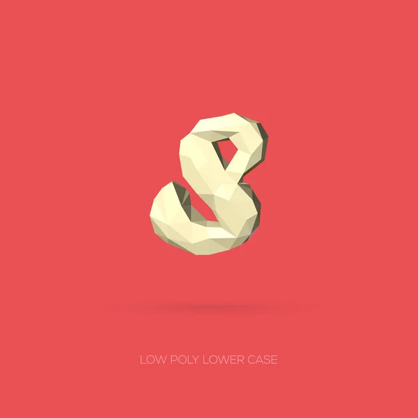 Low Poly Lower Case Alphabet Letter s — Stock Vector