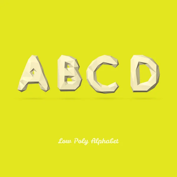 Low Poly Alphabet Letter A B C D — Stock Vector
