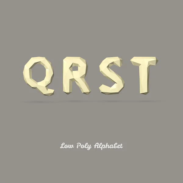 Laag Poly alfabet Letter Q R S T — Stockvector