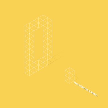 Tel kafes piksel izometrik Alfabe harf A