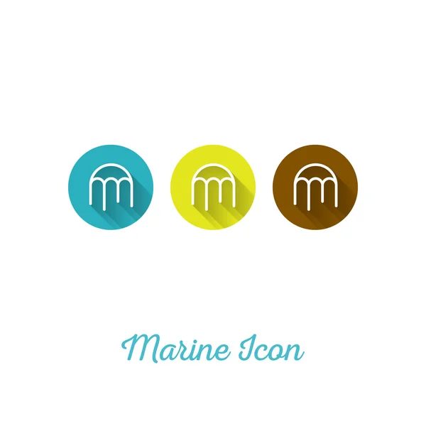 Medusas Marine Flat Icon — Archivo Imágenes Vectoriales