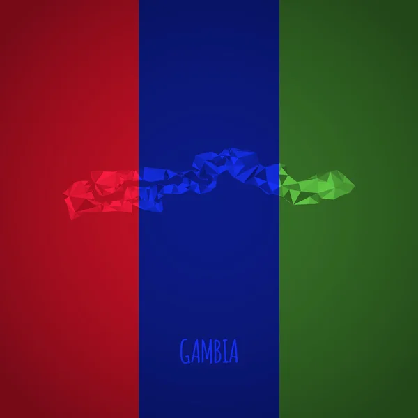 Gambia baja polivinílico con colores nacionales — Archivo Imágenes Vectoriales