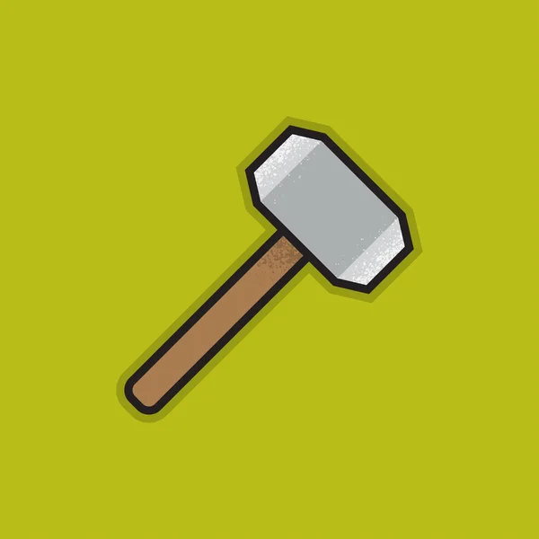 Icono de martillo de golpe plano - Ilustración vectorial — Vector de stock