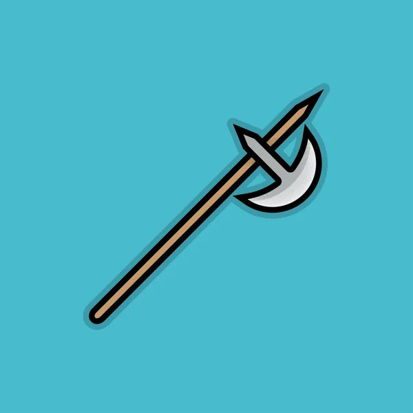 Icono de halberd de trazo plano — Vector de stock