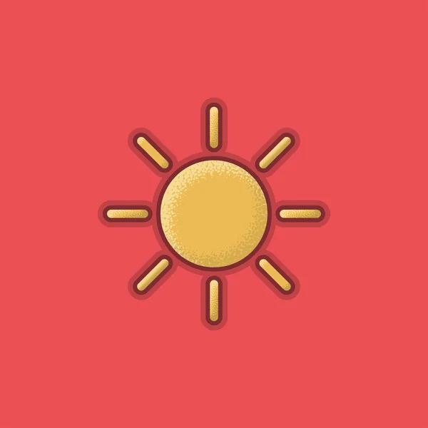 Lienar Flat Stroke Sun Icon — Stock Vector