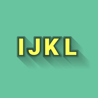 Ben J K L - renkli özetlenen alfabesi ile uzun gölge