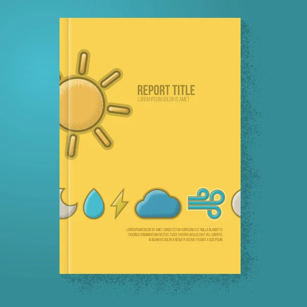 Modèle de brochure de rapport coloré météo — Image vectorielle