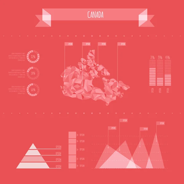 Modèle de rapport infographique du Canada — Image vectorielle