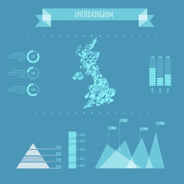 Regno Unito Modello di report infografico — Vettoriale Stock