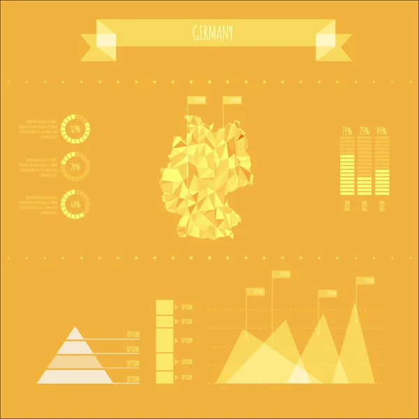 Alemanha Modelo de Relatório Infográfico — Vetor de Stock