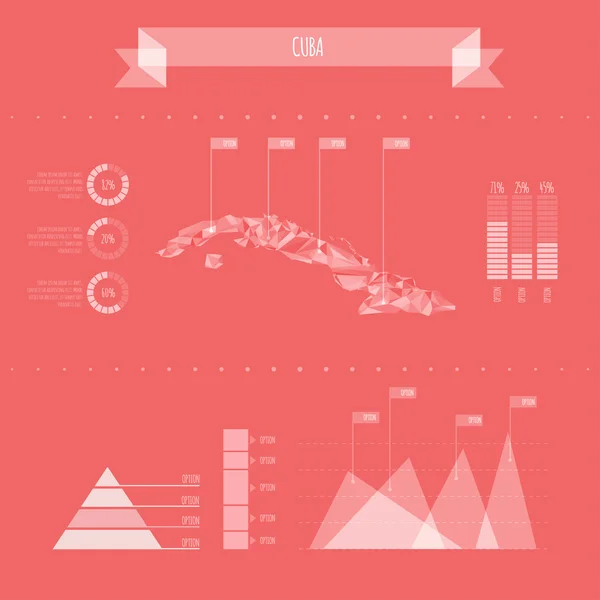 Modelo de relatório infográfico cuba — Vetor de Stock