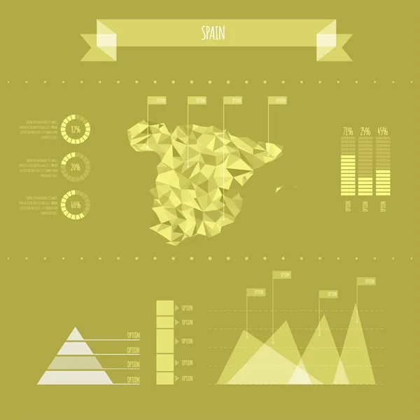 España Infografía Informe Plantilla — Vector de stock