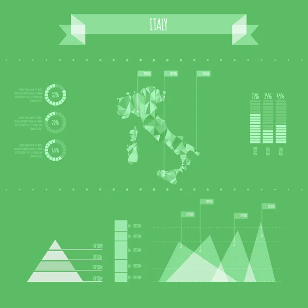 Italië Infographic rapportsjabloon — Stockvector