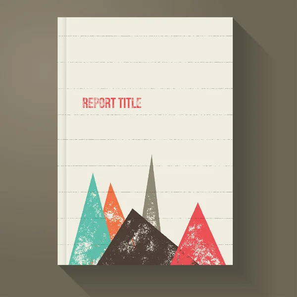 Anual Report Brochure Retro Template with Grunge Graph — Stock Vector