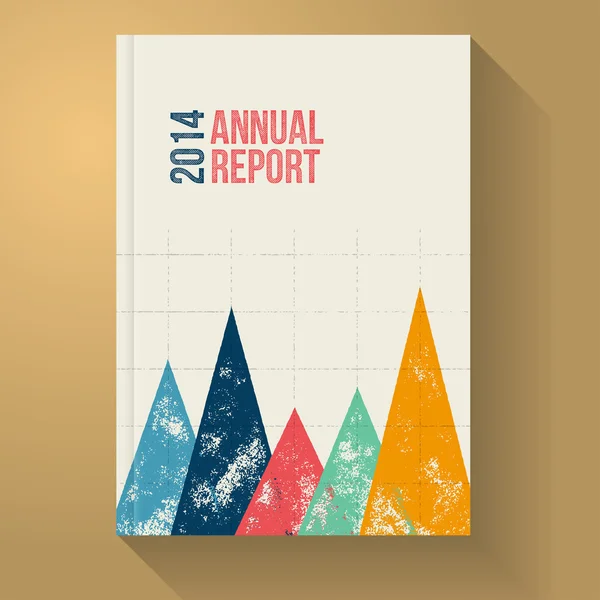 Modelo Retro de Brochura de Relatório Anual com Gráfico Grunge — Vetor de Stock
