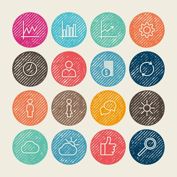 Management Grunge Vector Icons Collection — Stock Vector