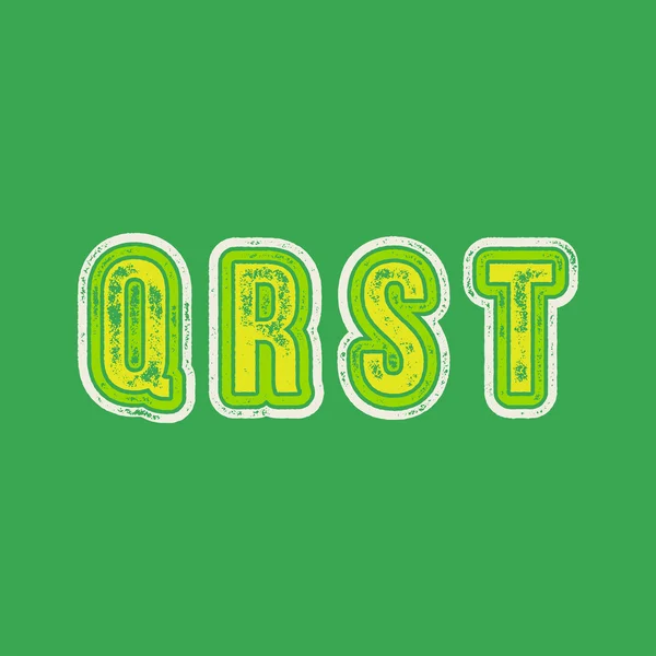 Q R S T - Grunge färgglada Retro typ — Stock vektor