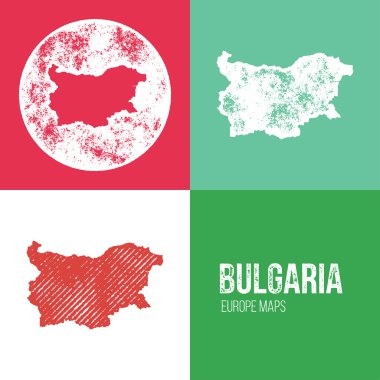 Bulgaria Grunge Retro Map