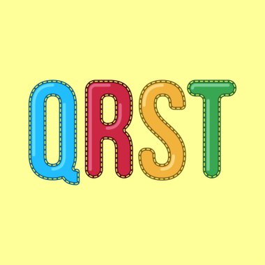 Q R S T - Candy Colorful Editable Vector Alphabet