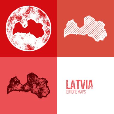 Latvia Grunge Retro Map