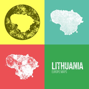 Lithuania Grunge Retro Map