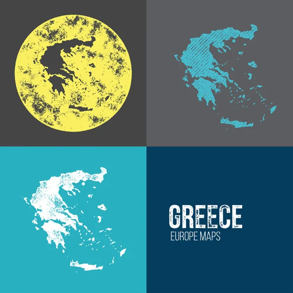 Greece Grunge Retro Map — 图库矢量图片