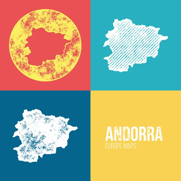 Andorra Grunge Retro Map — стоковий вектор