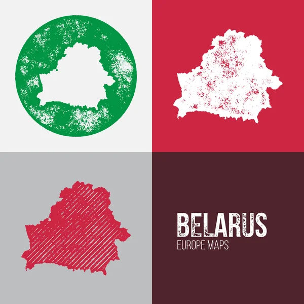 Bielorrusia Grunge Retro mapa — Vector de stock